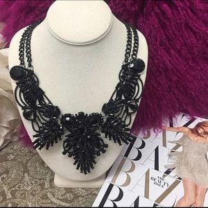 Holiday Glam Jet Black Crystal Necklace,NWT